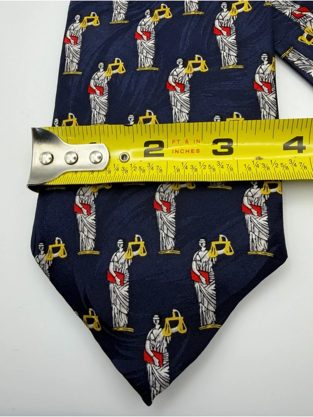 Museum Artifacts Silk Tie Lady Justice Scales Lawyer Legal Novelty USA